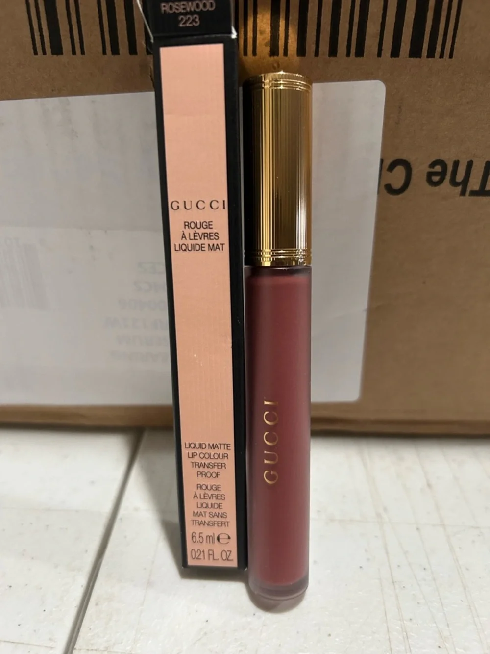 Gucci Rosewood 223 Matte Liquid Lipstick - Dusty Rose